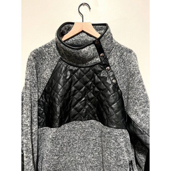 Abercrombie & Fitch Black and Gray Quilted Sweatshirt - Picture 7 of 8